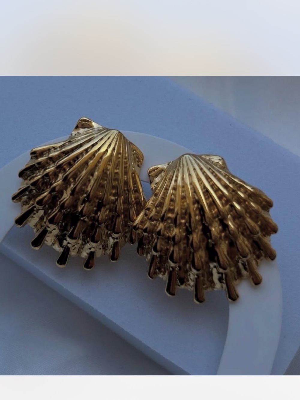 Gold Shell Clip-On Earrings for Women
